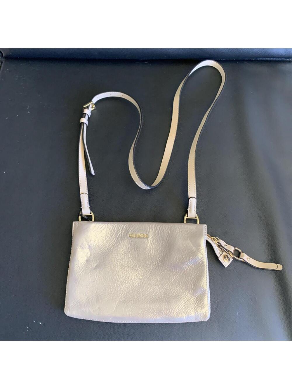 Calvin Klein Gold Crossbody Leather Bag Purse